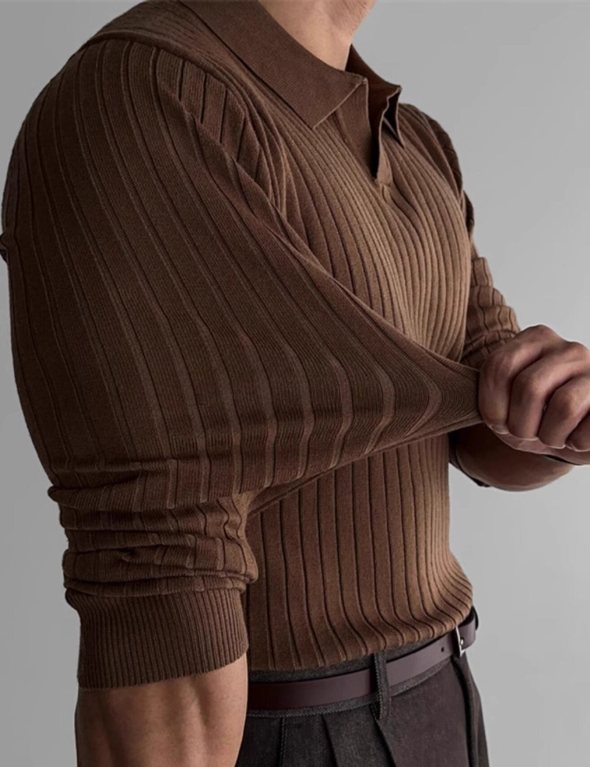 Fitted Polo Sweater for Men – Breathable Knit, Refined Collar, Easy-Care Fabric | Thomler