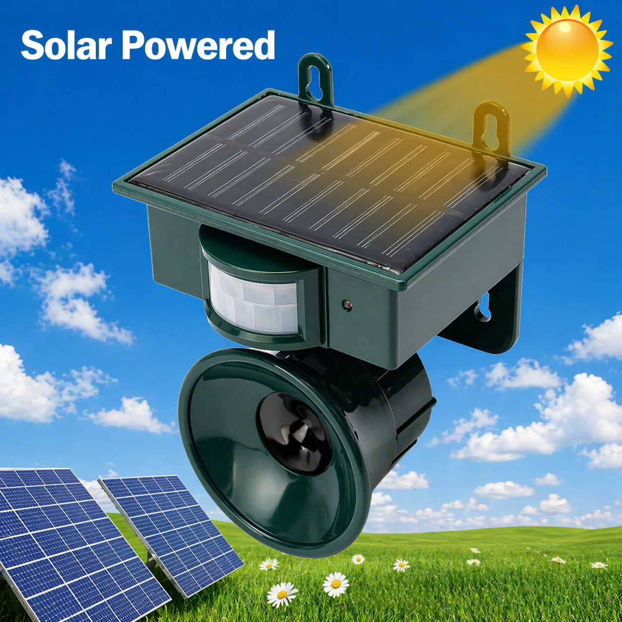 Solar-Powered Bird Deterrent with Motion Sensor and Predator Calls for Yard, Patio, and Roof Protection | Thomler