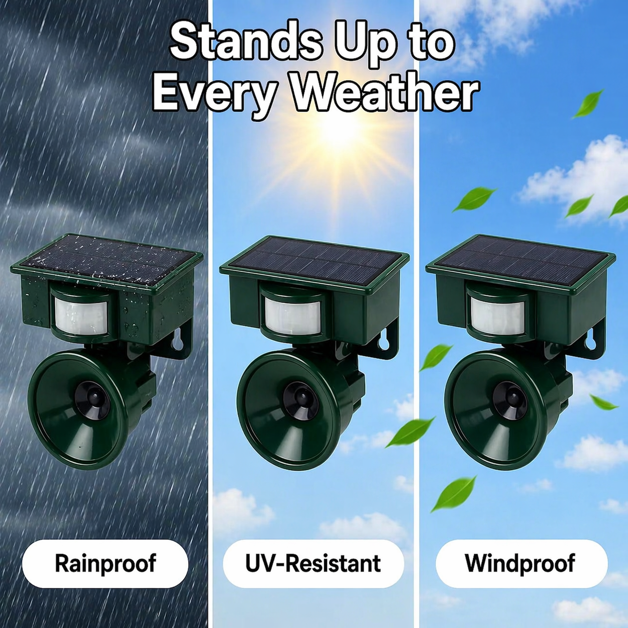 Solar-Powered Bird Deterrent with Motion Sensor and Predator Calls for Yard, Patio, and Roof Protection | Thomler