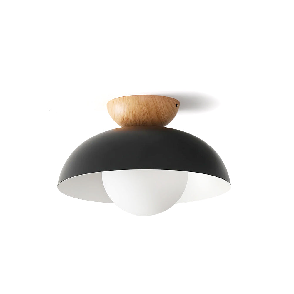 Pendant Light Metal Glass 11.8 in White Black Dining Room Kitchen Hanging Ceiling Lamp E26 E27 | Thomler