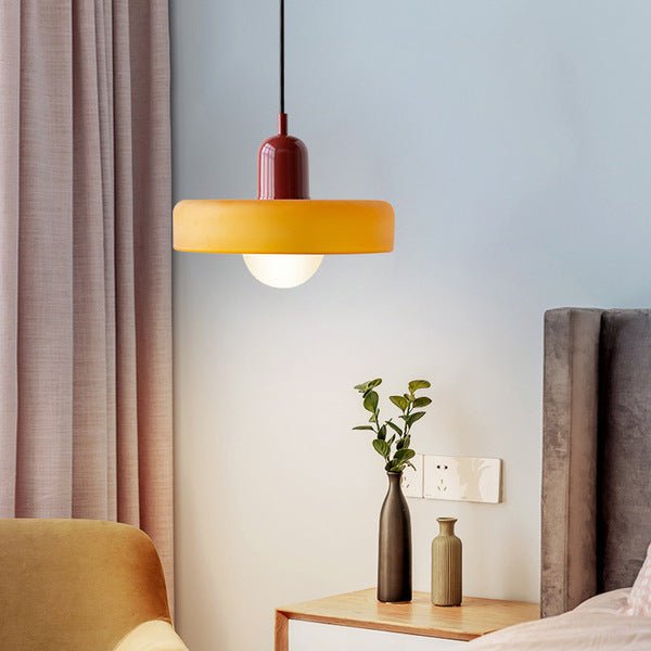 Art Glass Dome Pendant Light Fixture with Adjustable Cord for Kitchen Island Dining Room Bedroom | Modern Round Ceiling Hanging Lamp | Thomler