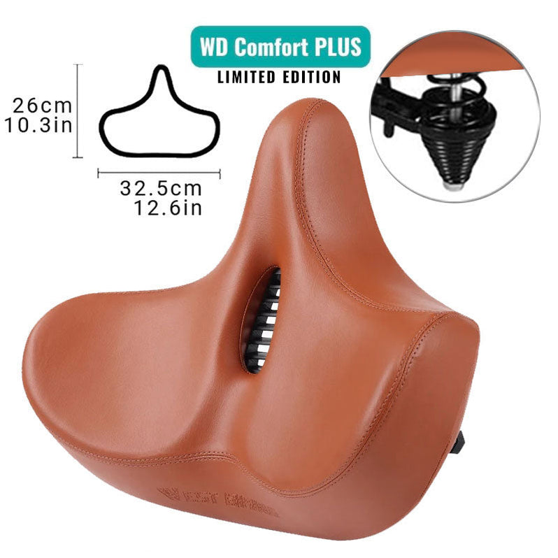 Wide Cushioned Bike Seat with Gel Padding & Breathable Cover for Comfort Cycling Road Mountain City Bikes Men Women Universal Fit | Thomler