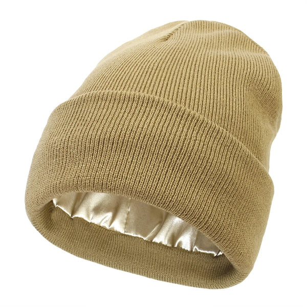Silk-Lined Winter Beanie for Women – Protects Hair from Frizz, Static & Cold – Soft Wool Hat with Smooth Interior Lining for Everyday Wear | Thomler
