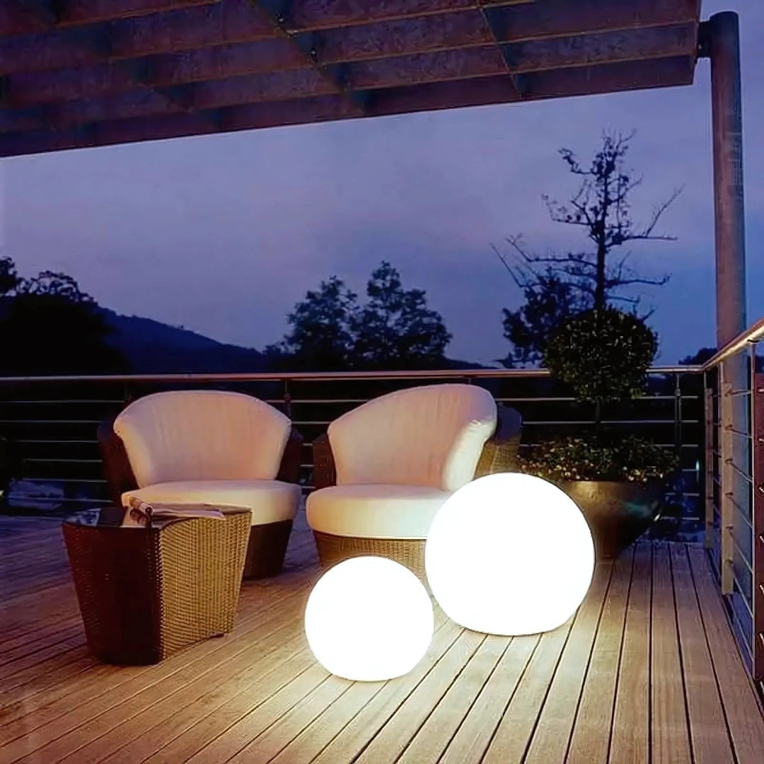 Globe Light PVC 10 in Waterproof Outdoor Patio LED 16 Colors Remote Control Decor | Thomler