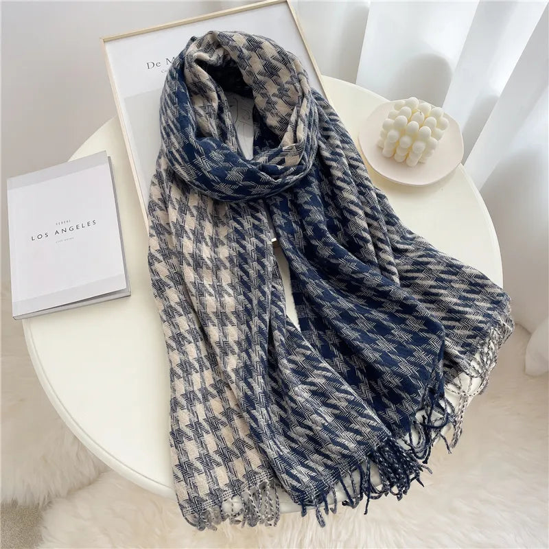 Plaid Cashmere Winter Wrap Scarf – Soft Luxury Shawl for Women, 79×26 Inches, 10 Elegant Patterns | Thomler