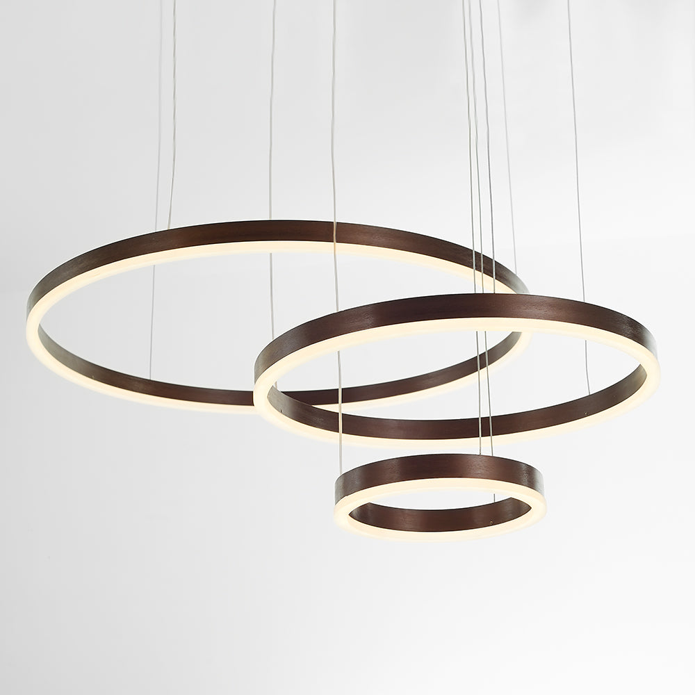 Tiered Ring Pendant Light Modern Metal Circular Chandelier for Dining Room Living Room Bedroom Kitchen Island Adjustable Height LED | Thomler