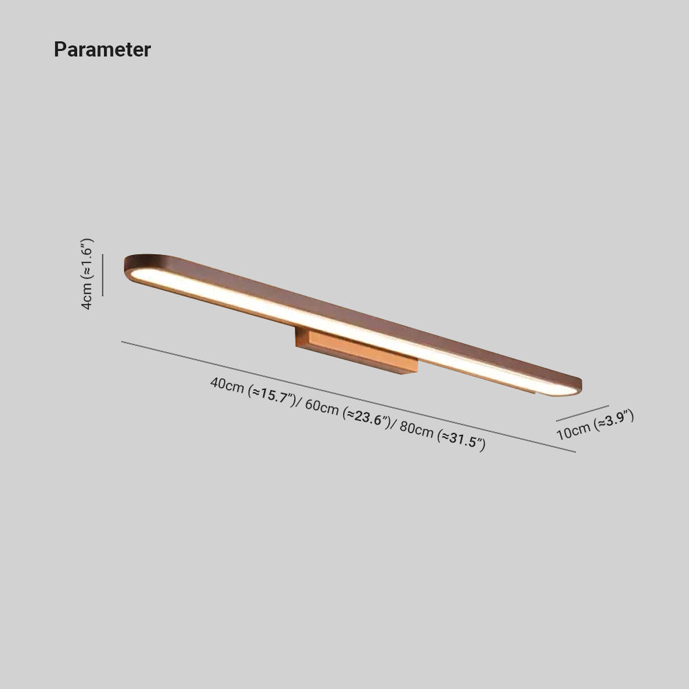 Wall Lamp Aluminium LED 80.0 cm Black Bathroom Mirror Makeup Vanity Lighting Modern Strip Light | Thomler