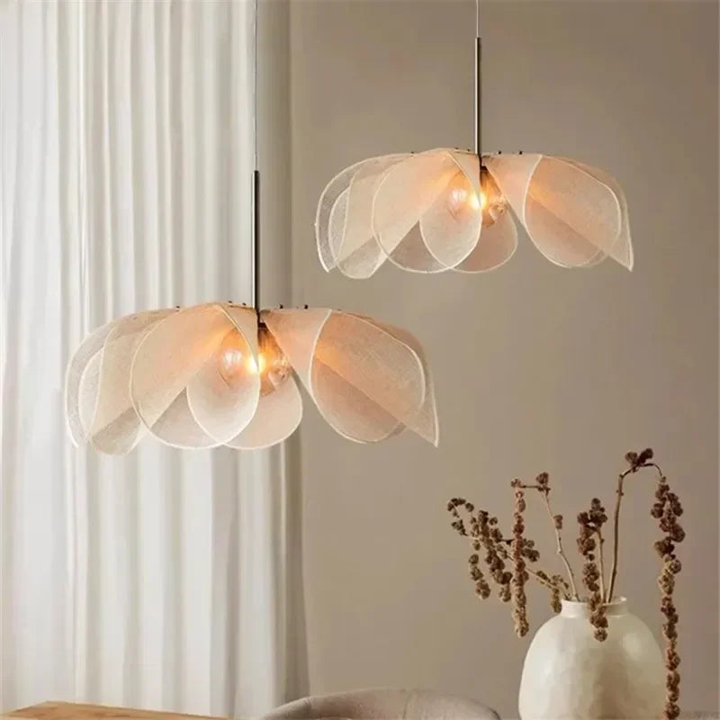 Art Deco Linen Drum Pendant Ceiling Light – Brass Hardware & Adjustable Cord for Dining Room, Living Room & Bedroom | Thomler