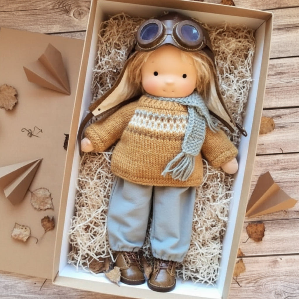 Cotton Plush Companion Doll for Creative Storytelling & Open-Ended Play | Handcrafted Soft Body Design for Kids | Thomler