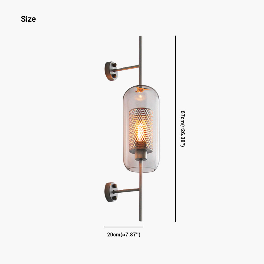 Wall Lamp Metal Glass 26 in Adjustable Living Room Bedroom Lighting Fixture Warm Ambient Light | Thomler