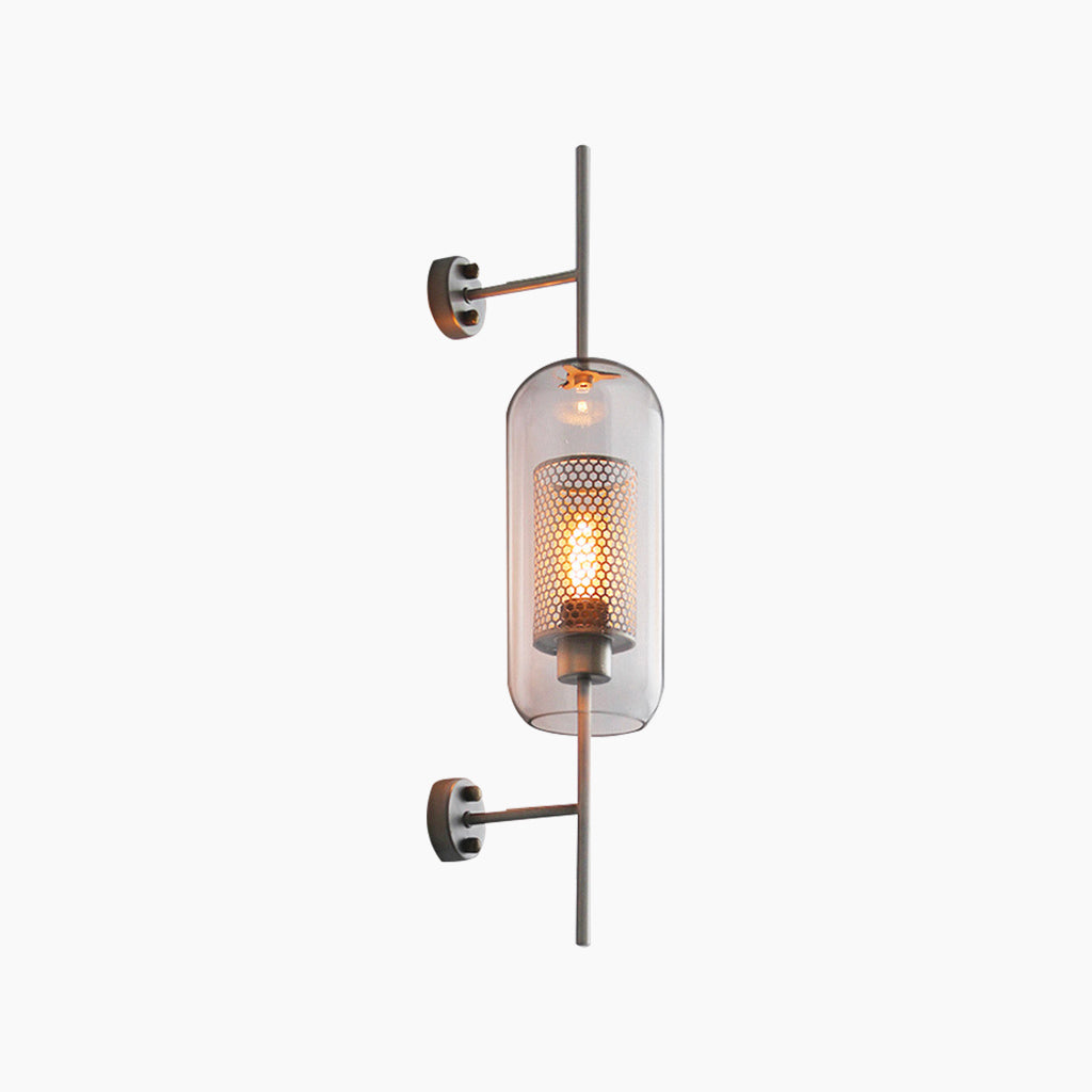 Wall Lamp Metal Glass 26 in Adjustable Living Room Bedroom Lighting Fixture Warm Ambient Light | Thomler