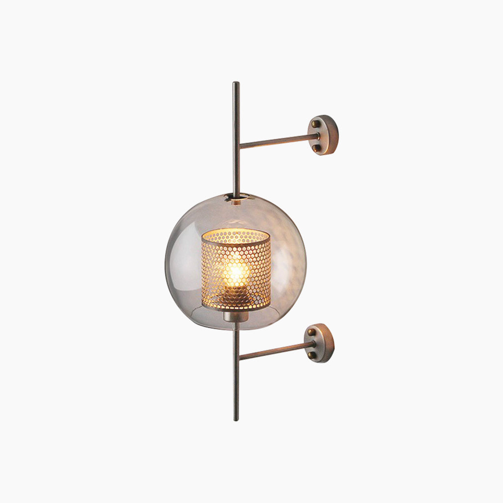 Wall Lamp Metal Glass 26 in Adjustable Living Room Bedroom Lighting Fixture Warm Ambient Light | Thomler