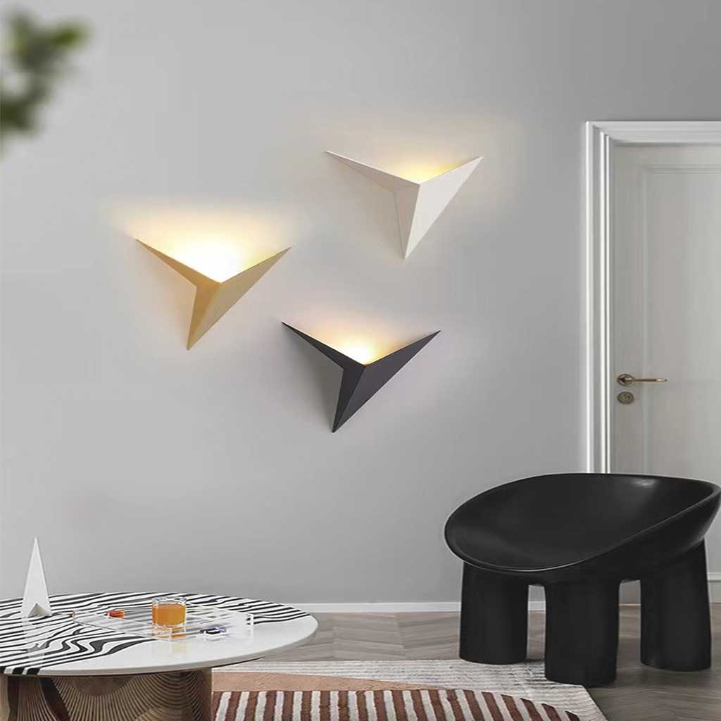 Wall Light Metal 9.8 in x 4.7 in 3W Black White Gold Modern Home Bedroom Living Room Lighting Fixture | Thomler