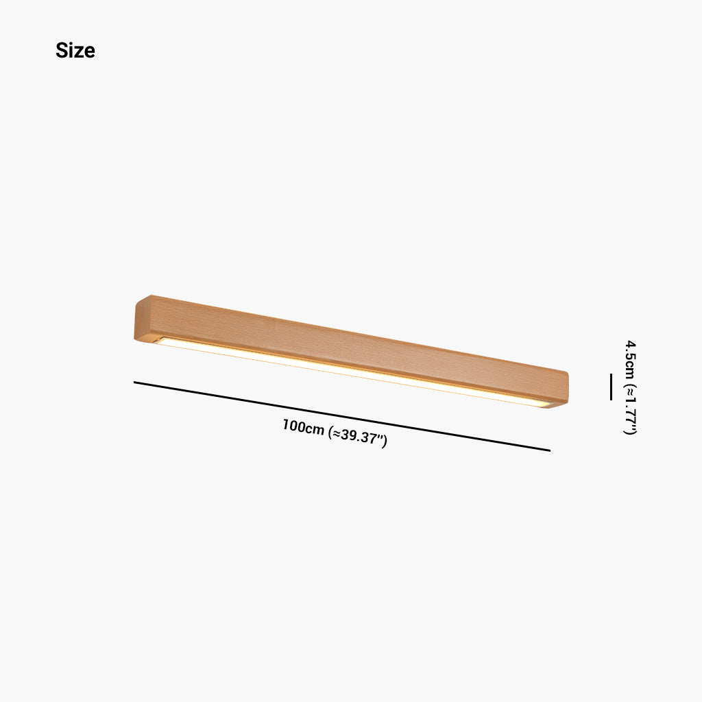 Wall Lamp Beech Wood 39 in Adjustable LED Living Room Bedroom Lighting Minimalist Nordic Modern Home Decor | Thomler