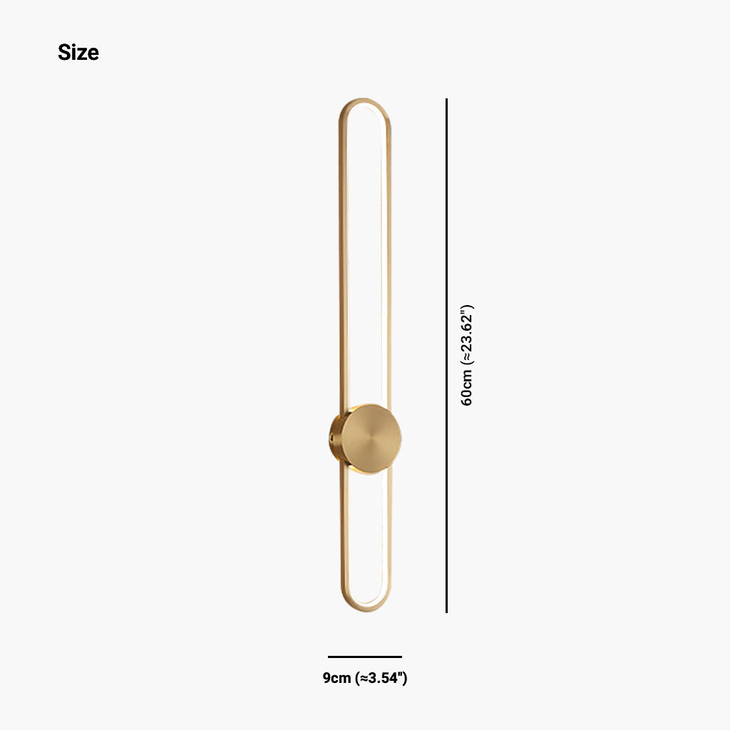 Wall Sconce Aluminum Long Oval 23.6 in Adjustable LED Bedroom Living Room Study Lighting | Thomler