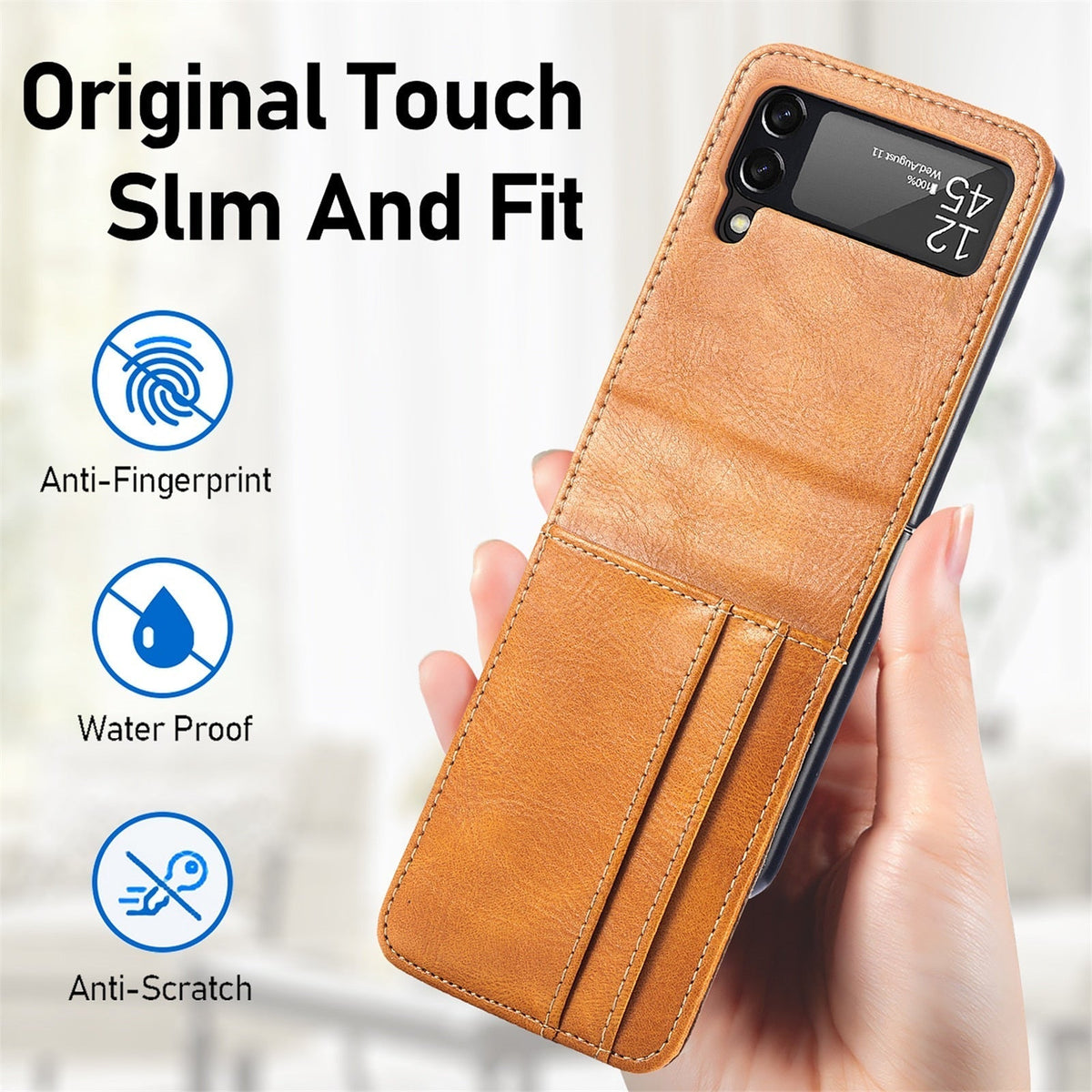 Samsung Galaxy Z Flip Card Holder Case Premium PU Leather Wallet Protection Cover for Flip 3 4 5 6 7 8 with Multiple Card Slots | Thomler