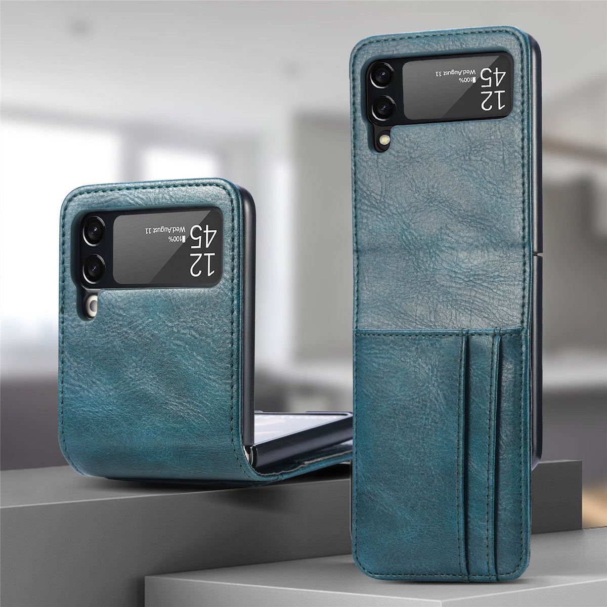 Samsung Galaxy Z Flip Card Holder Case Premium PU Leather Wallet Protection Cover for Flip 3 4 5 6 7 8 with Multiple Card Slots | Thomler
