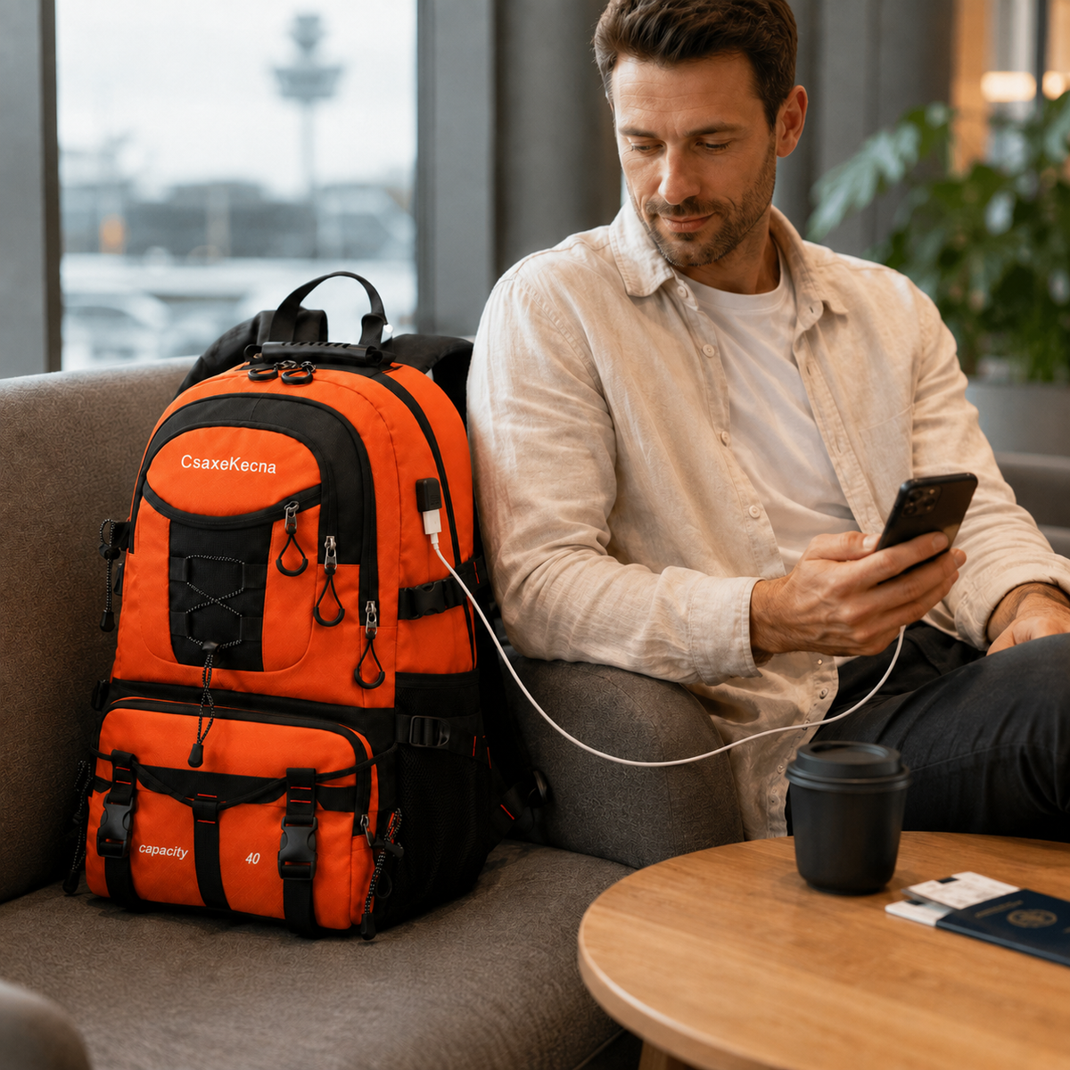 40L Hiking Backpack with USB Charging Port for Multi-Day Treks & Camping Trips – Water-Resistant Outdoor Daypack with Laptop Sleeve | Thomler