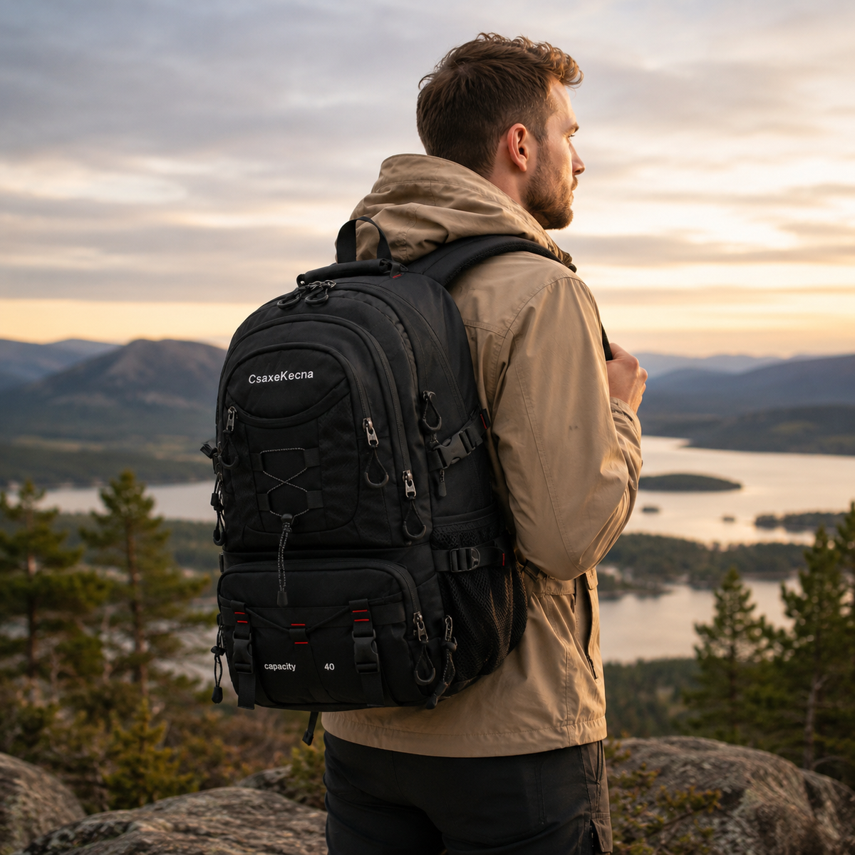 40L Hiking Backpack with USB Charging Port for Multi-Day Treks & Camping Trips – Water-Resistant Outdoor Daypack with Laptop Sleeve | Thomler