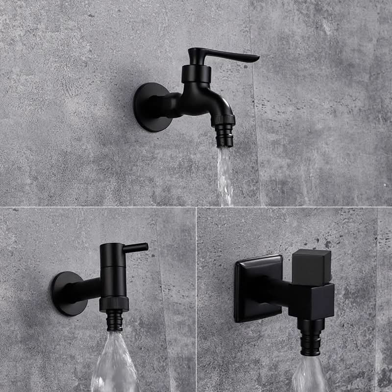Wall-Mount Single Handle Faucet in Black Finish for Indoor & Outdoor Sinks | Thomler
