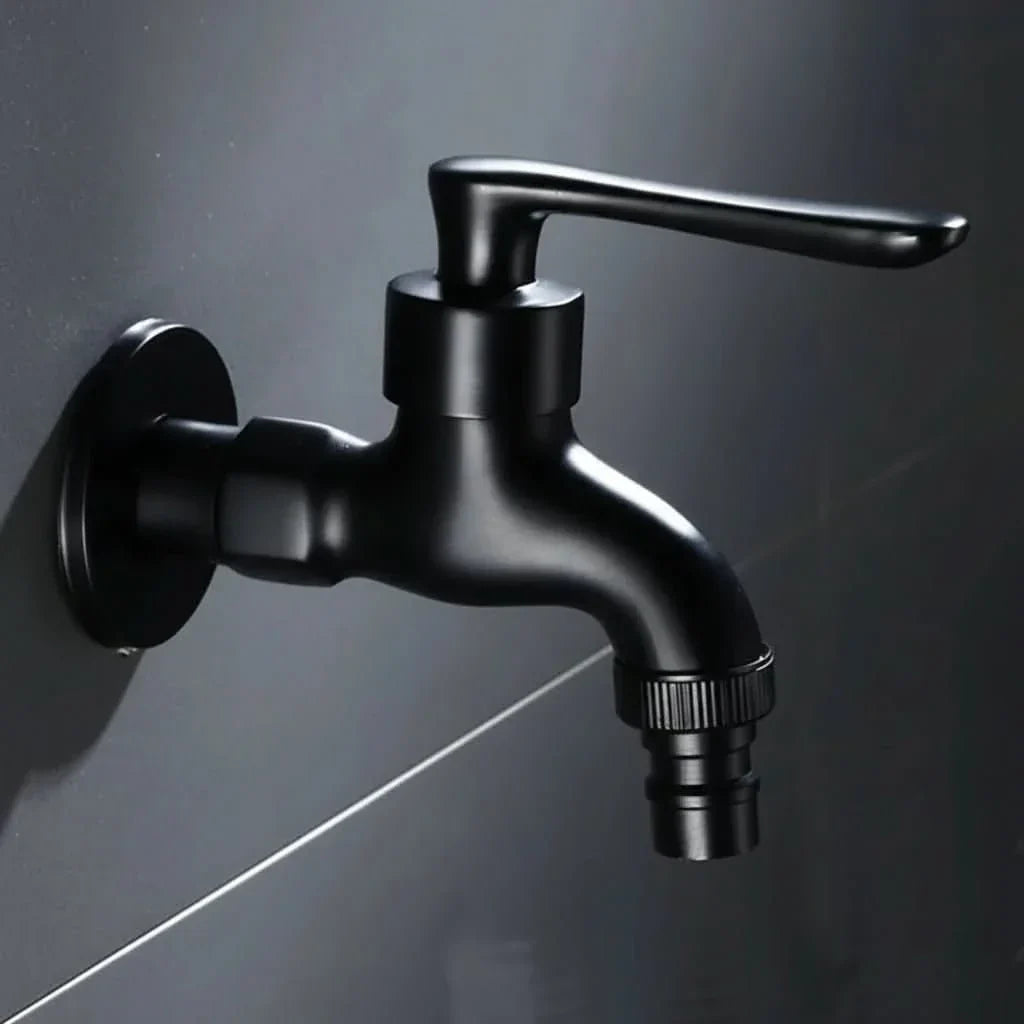 Wall-Mount Brass Faucet – Matte Black Finish for Indoor & Outdoor Use | Thomler