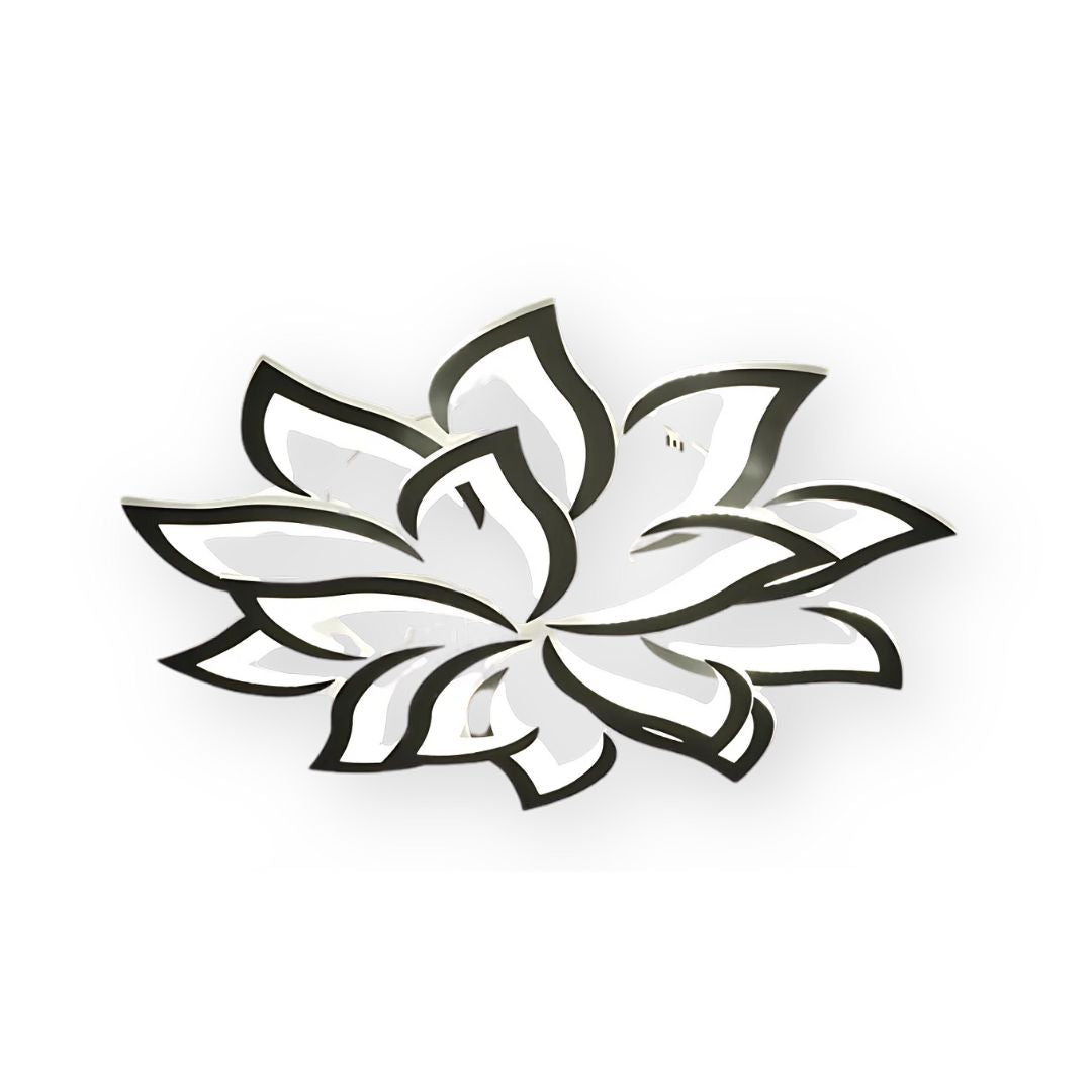 Ceiling Lamp Metal Acrylic 55.0 cm Black LED Living Room Bedroom Flower Design Flush Mount Lighting | Thomler