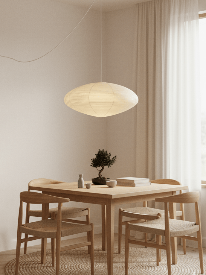Mulberry Paper Swag Pendant Light 17.7 in x 9.8 in White Indoor Ceiling Hanging Lamp Modern Home Decor Living Room Bedroom | Thomler