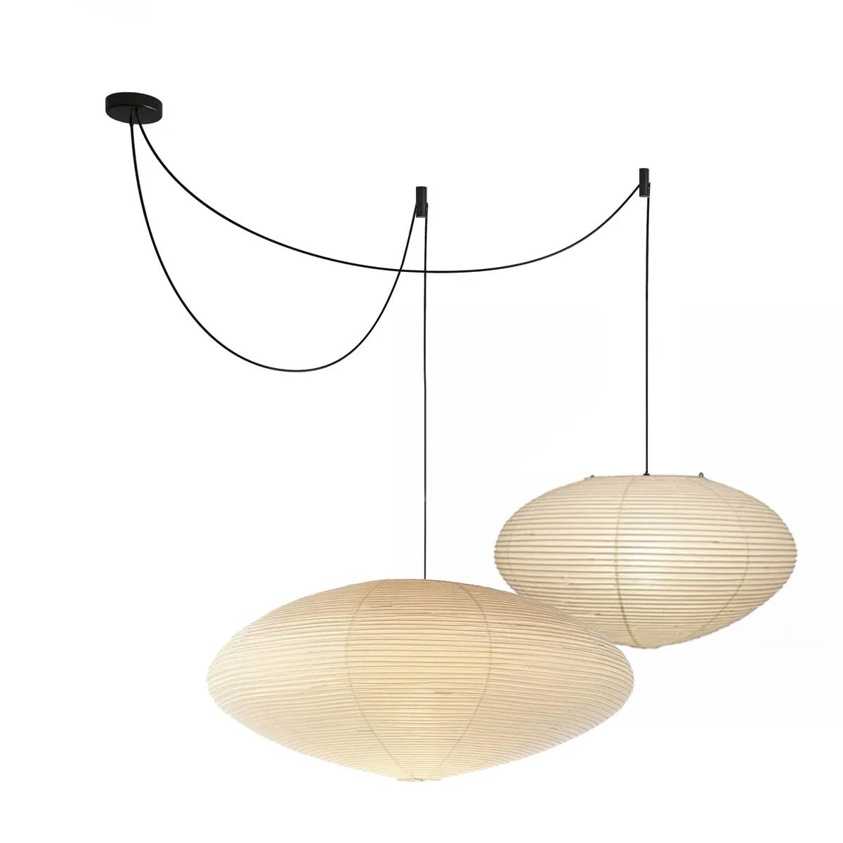 Akari Handcrafted Mulberry Paper Pendant Light 17.7 in Ceiling Indoor Warm Glow LED Edison Bulb | Thomler