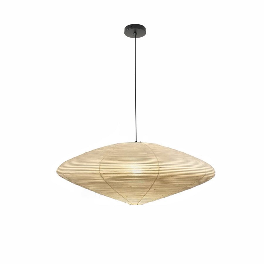 Akari Handcrafted Mulberry Paper Pendant Light 17.7 in Ceiling Indoor Warm Glow LED Edison Bulb | Thomler