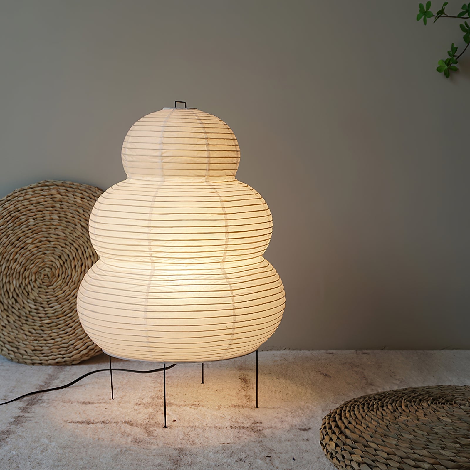 Table Lamp Rice Paper 16.9 in Indoor LED Bedroom Desk Nightstand Light | Thomler