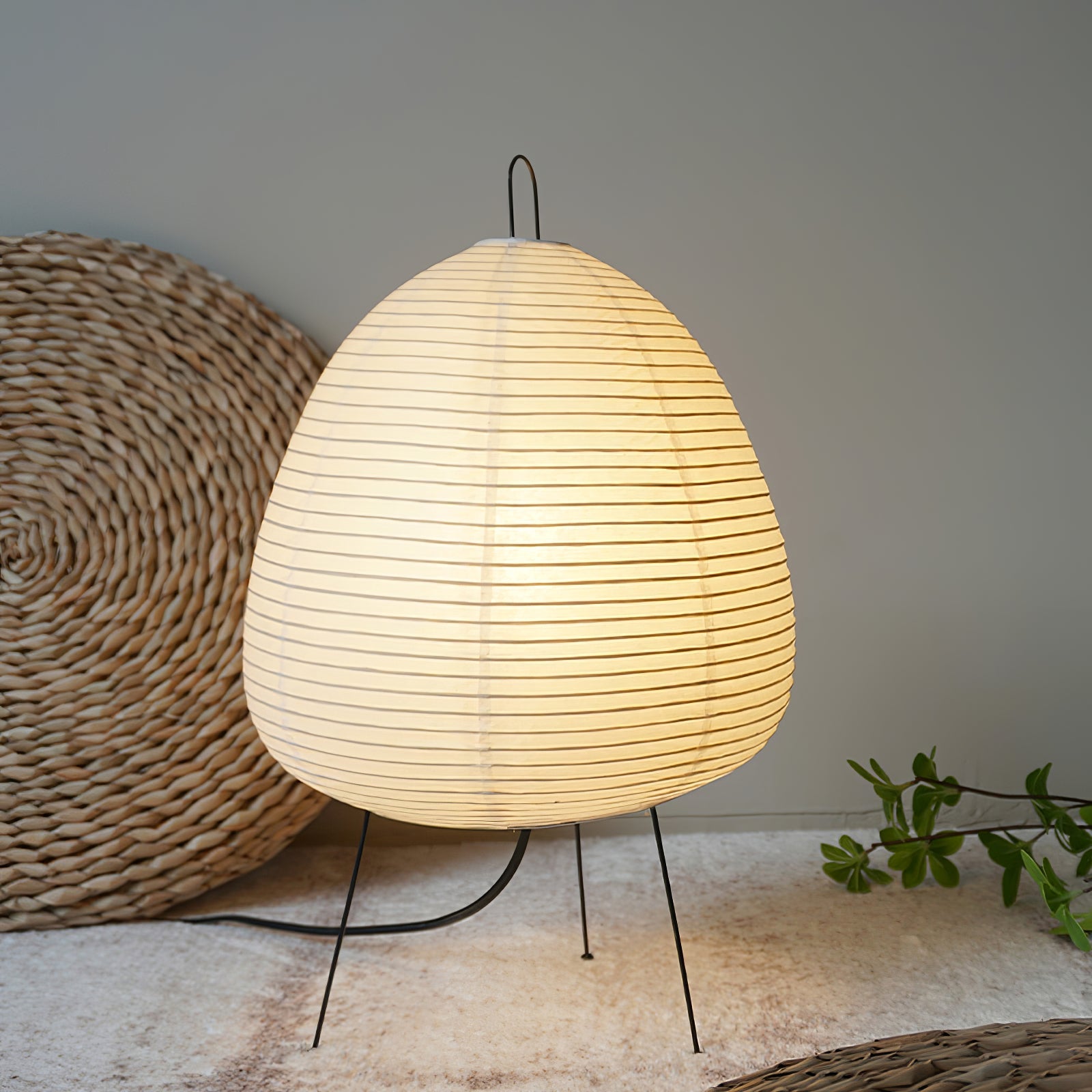 Table Lamp Rice Paper 16.9 in Indoor LED Bedroom Desk Nightstand Light | Thomler