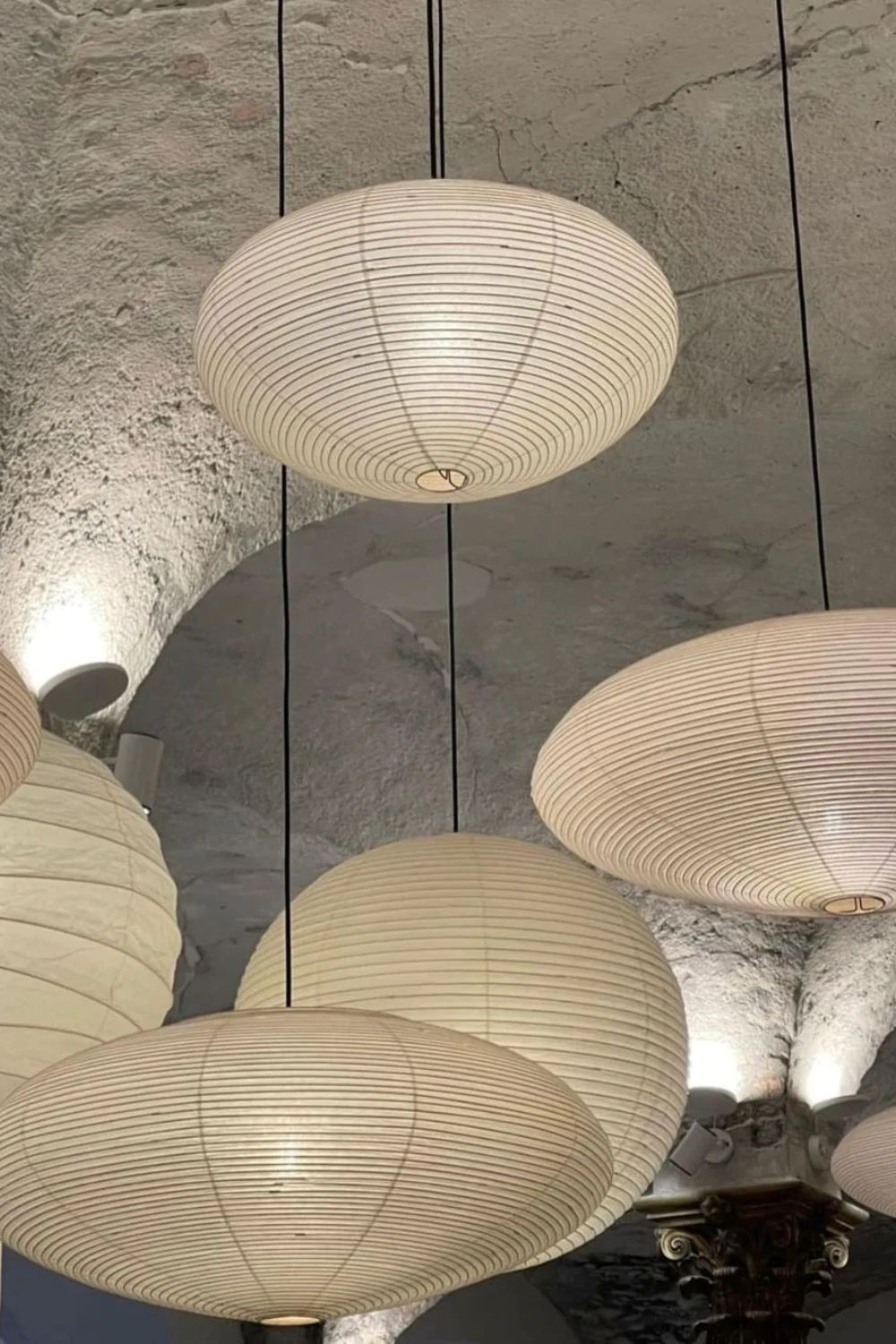 Akari Handcrafted Mulberry Paper Pendant Light 17.7 in Ceiling Indoor Warm Glow LED Edison Bulb | Thomler