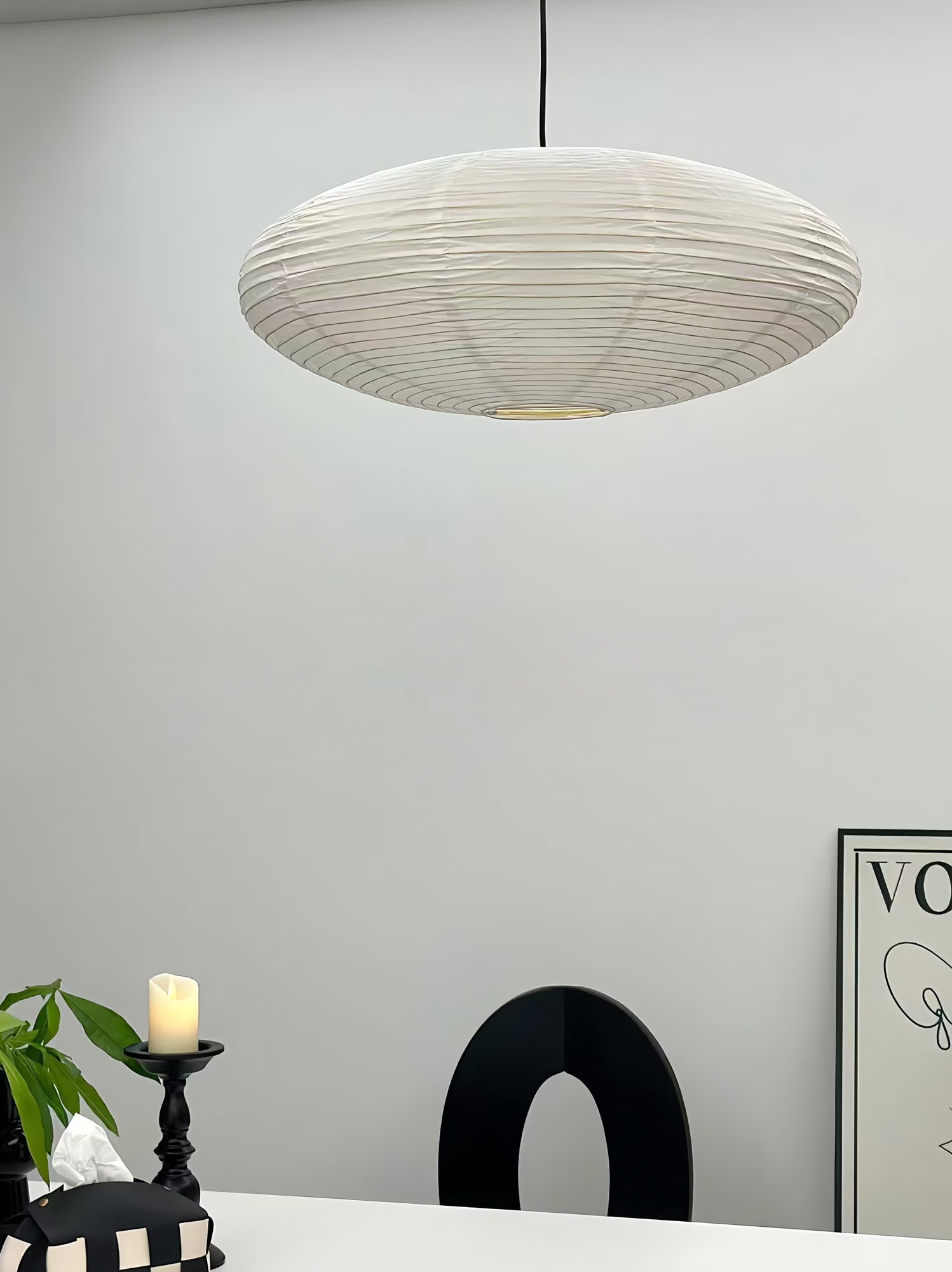 Mulberry Paper Swag Pendant Light 17.7 in x 9.8 in White Indoor Ceiling Hanging Lamp Modern Home Decor Living Room Bedroom | Thomler