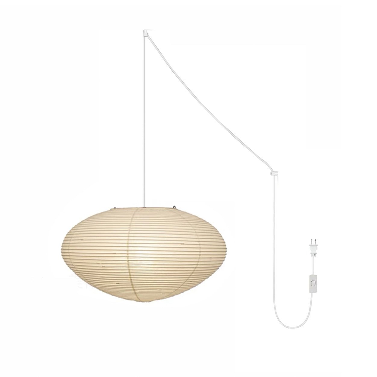Mulberry Paper Swag Pendant Light 17.7 in x 9.8 in White Indoor Ceiling Hanging Lamp Modern Home Decor Living Room Bedroom | Thomler