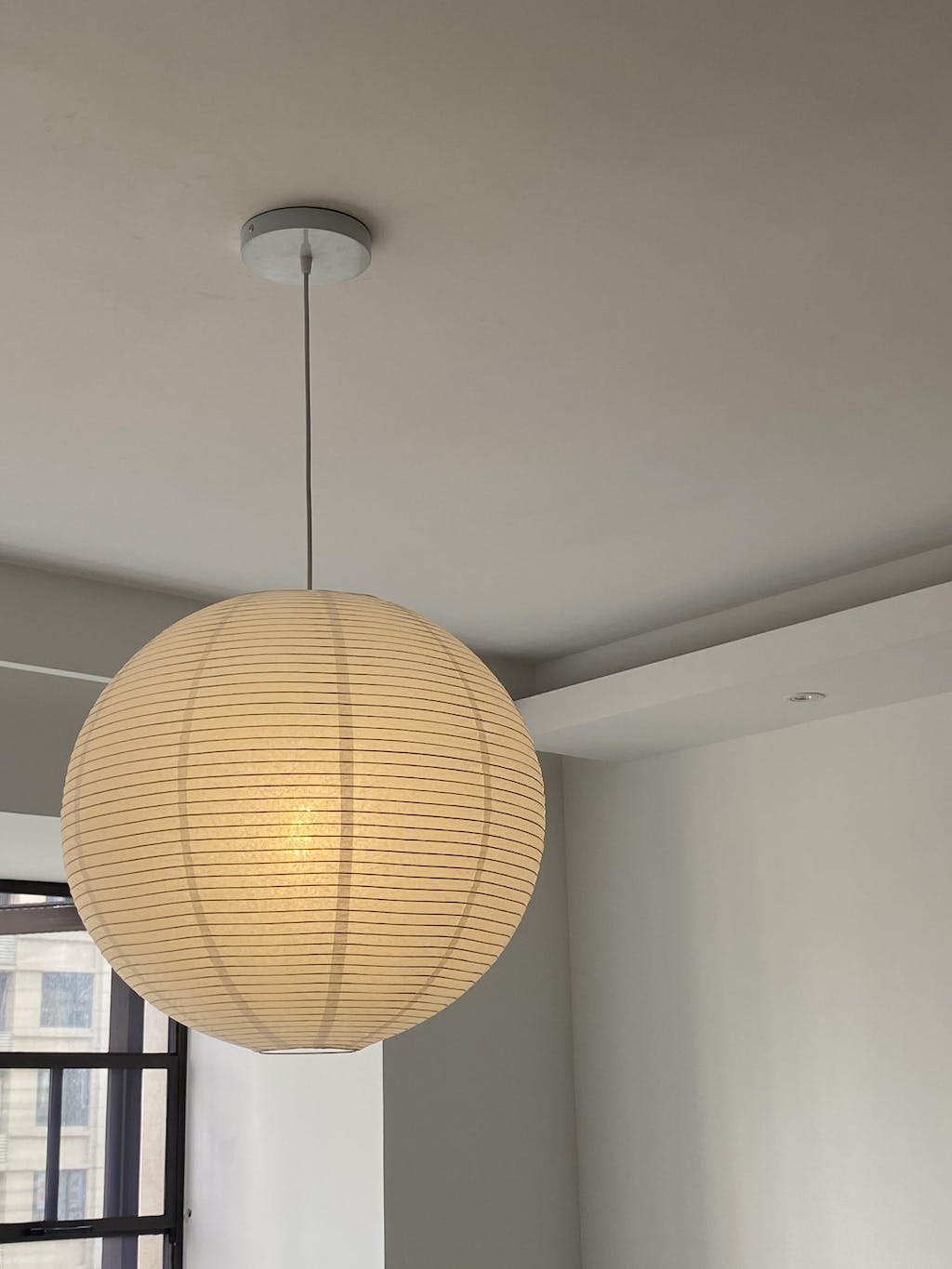 Pendant Lamp Mulberry Paper 15.7 in Adjustable Indoor Ceiling Lighting Modern Dining Room Kitchen Island Hanging Light | Thomler