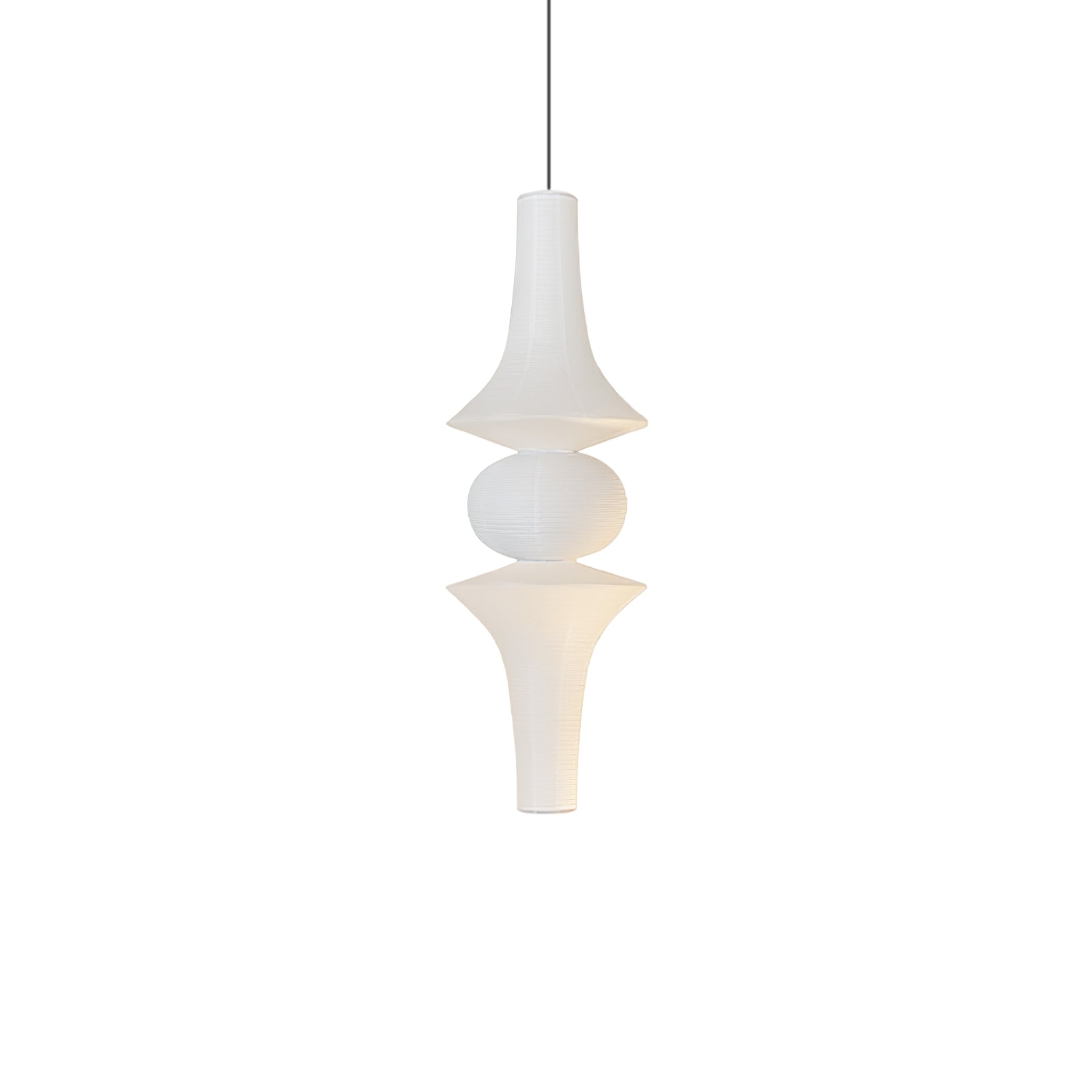 Washi Paper Pendant Light 12.2 in x 55.1 in White Indoor Ceiling Hanging Lamp Warm Ambient Lighting Decorative E26 E27 | Thomler