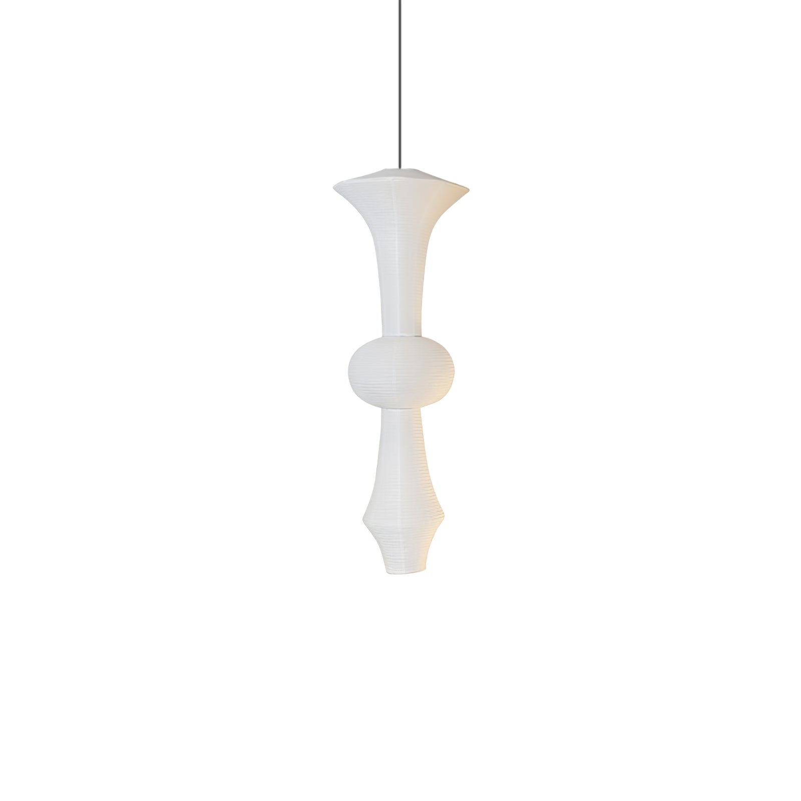 Washi Paper Pendant Light 12.2 in x 55.1 in White Indoor Ceiling Hanging Lamp Warm Ambient Lighting Decorative E26 E27 | Thomler