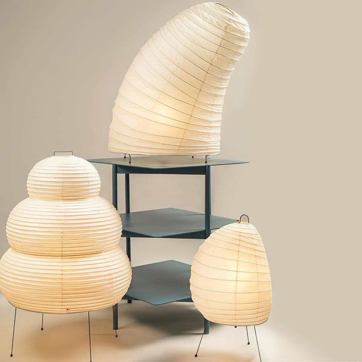 Table Lamp Rice Paper 16.9 in Indoor LED Bedroom Desk Nightstand Light | Thomler