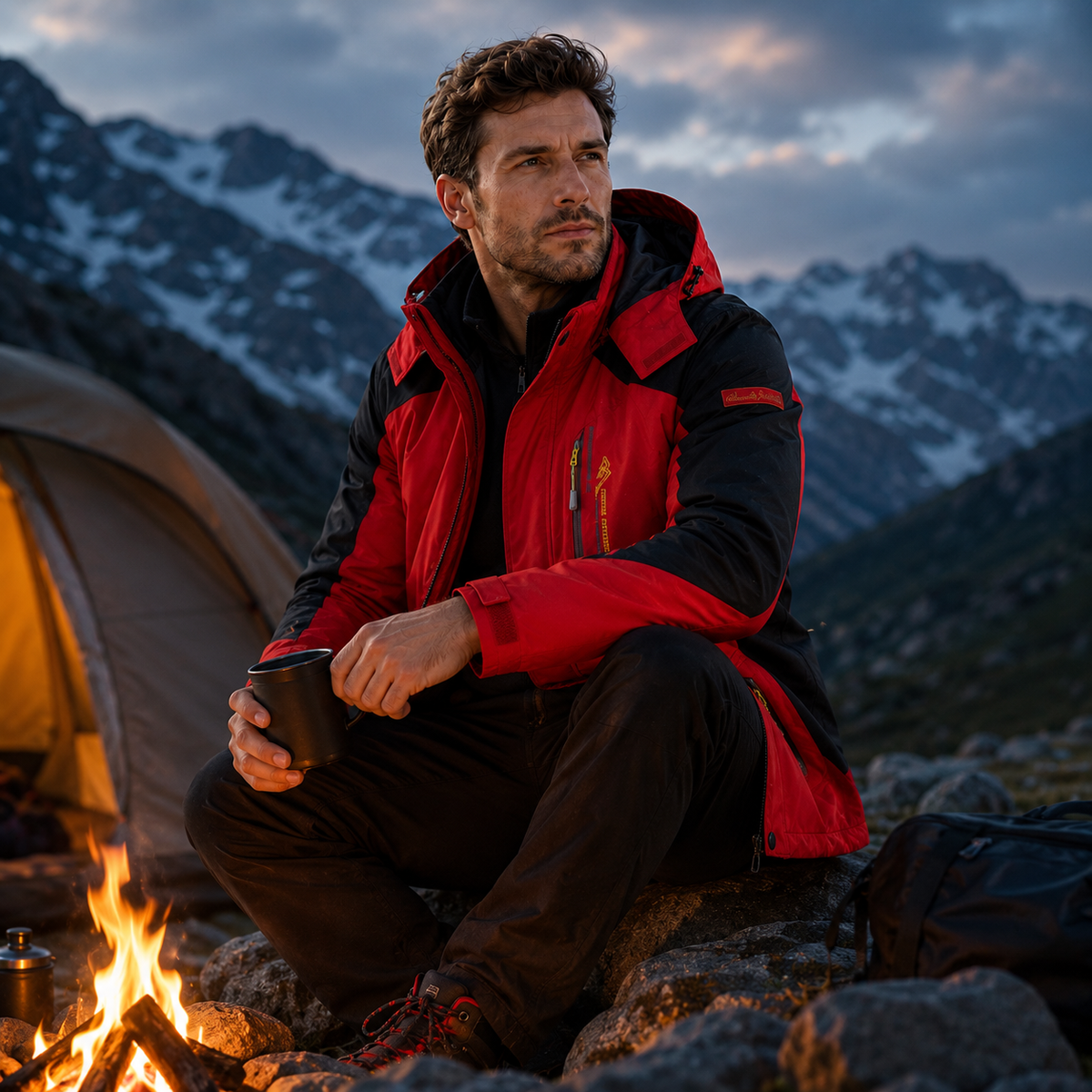 Men's Windproof Rain Shell Jacket with Removable Hood for Hiking, Camping & Outdoor Adventures – Waterproof Lightweight Expedition Coat | Thomler