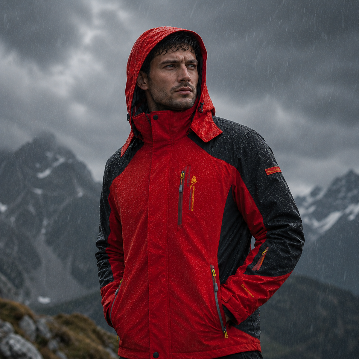 Men's Windproof Rain Shell Jacket with Removable Hood for Hiking, Camping & Outdoor Adventures – Waterproof Lightweight Expedition Coat | Thomler