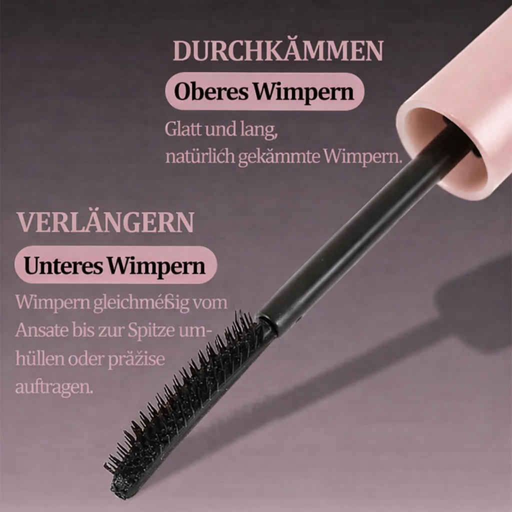 Waterproof Volumizing Mascara for Long Lashes with Precision Comb Brush – Clump-Free Definition & All-Day Wear for Sensitive Eyes & Contact | Thomler
