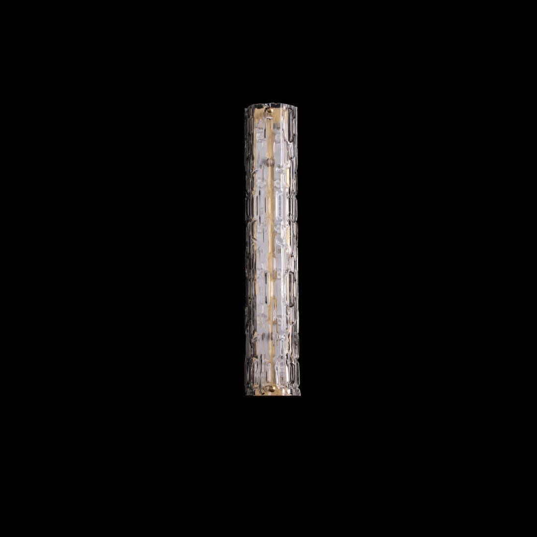 Contemporary Gold Brass & Glass Cylinder Wall Light for Indoor Living Spaces | Thomler