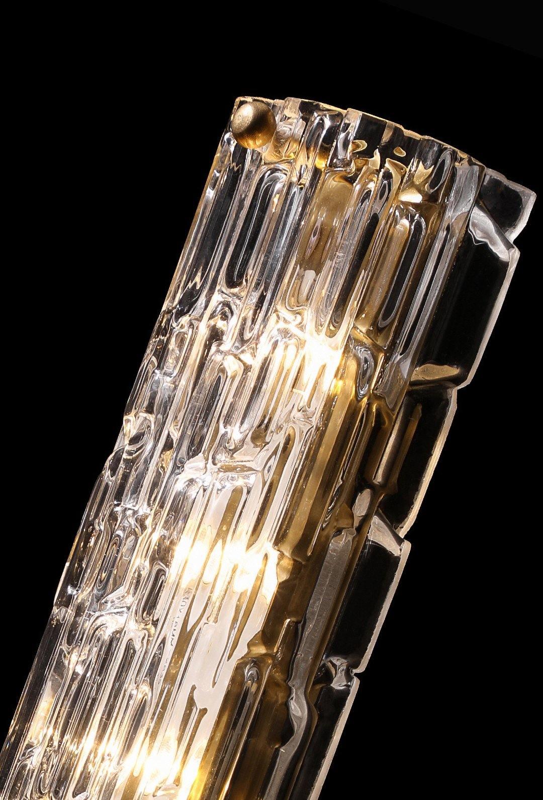 Contemporary Gold Brass & Glass Cylinder Wall Light for Indoor Living Spaces | Thomler
