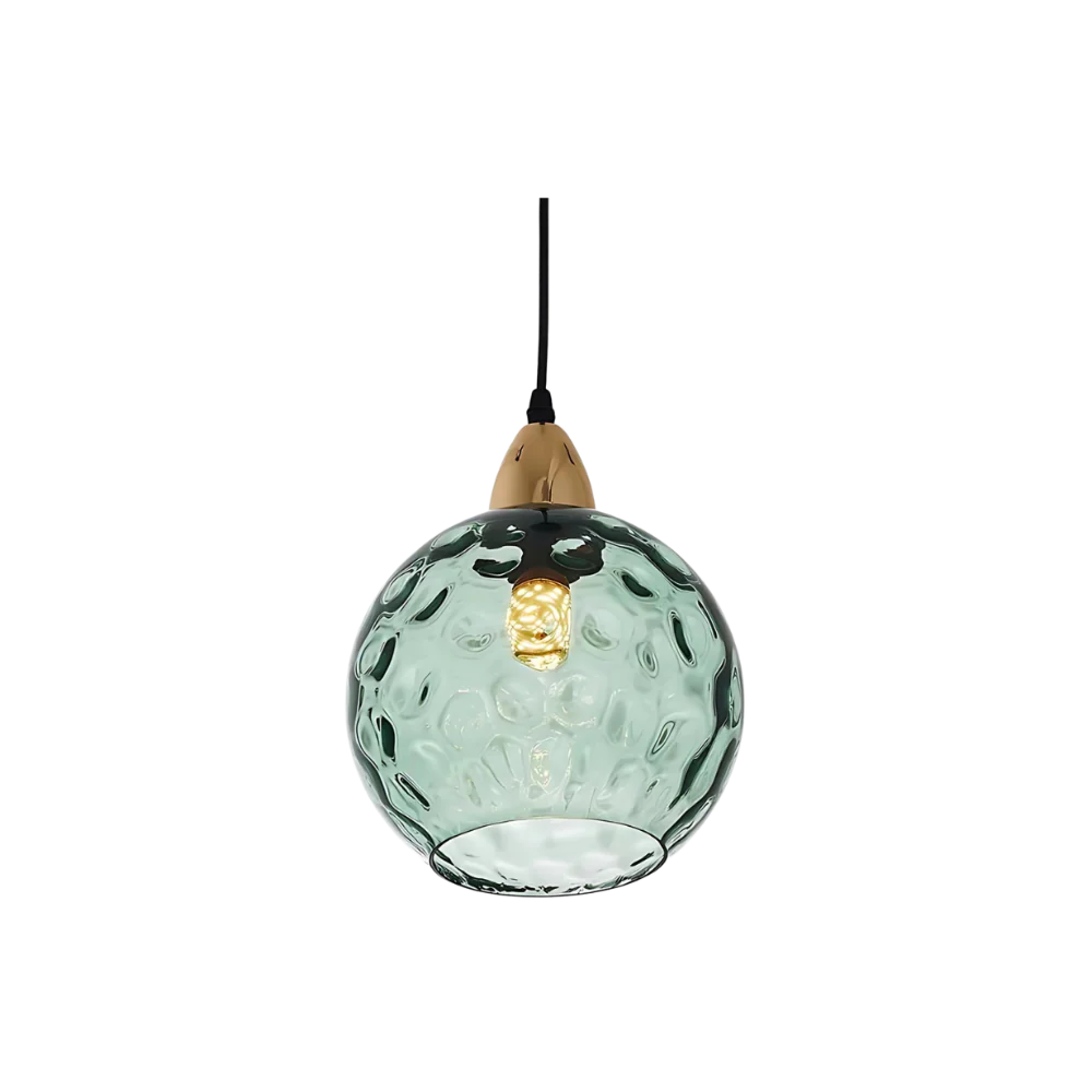 Pendant Light Ripple Glass 7.9 in Sphere Adjustable Dining Room Kitchen Hanging Ceiling Lamp Modern Nordic Minimalist Fixture | Thomler