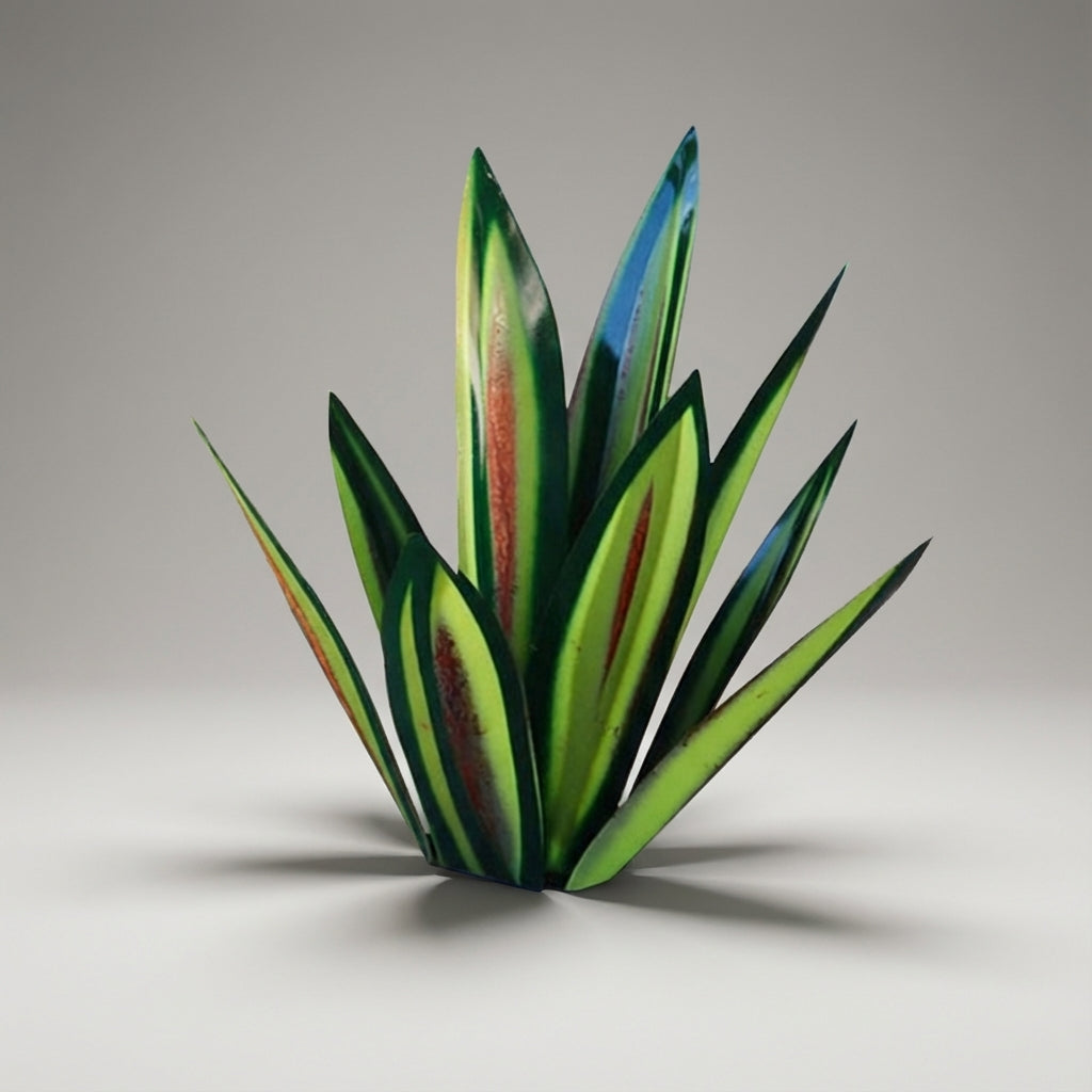 Garden Ornament Metal Agave 35.0 cm Green Solar LED Outdoor Patio Sculpture Waterproof Decorative Plant | Thomler