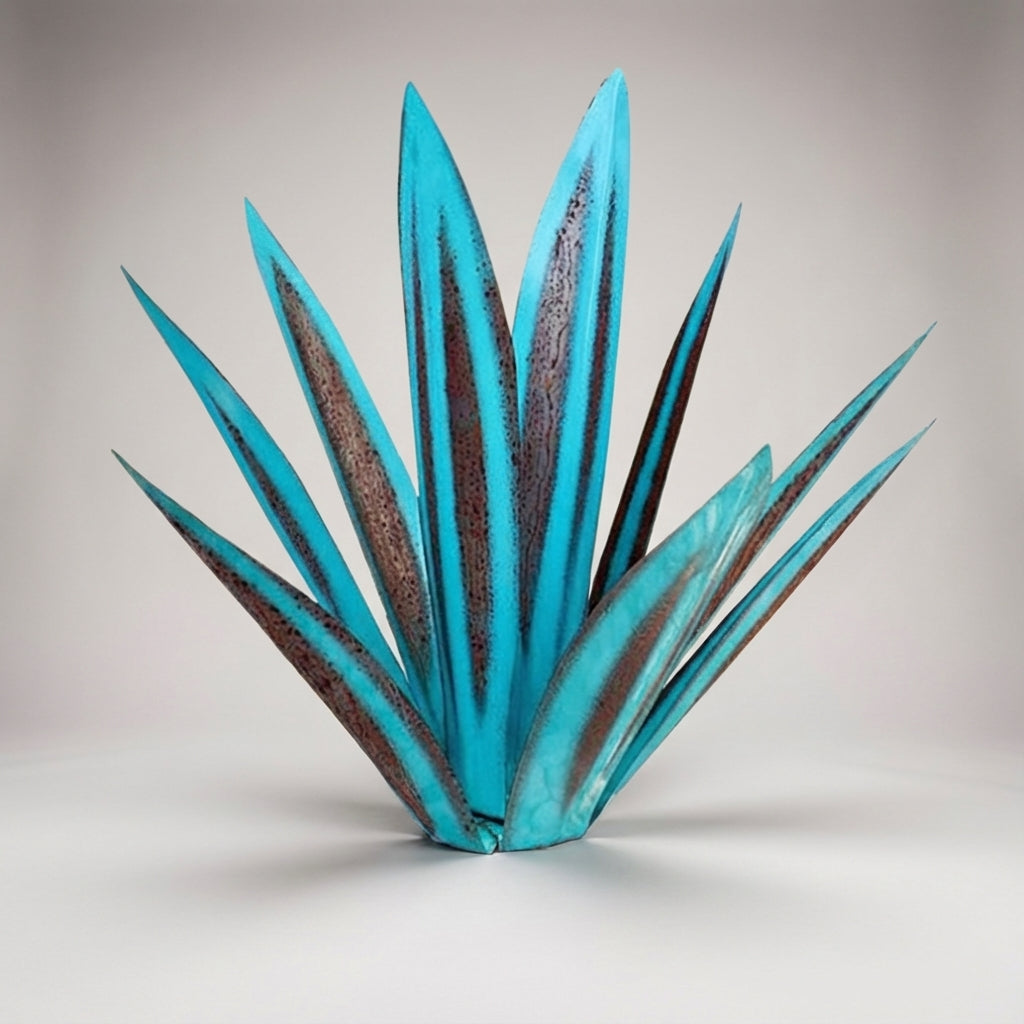Garden Ornament Metal Agave 35.0 cm Green Solar LED Outdoor Patio Sculpture Waterproof Decorative Plant | Thomler