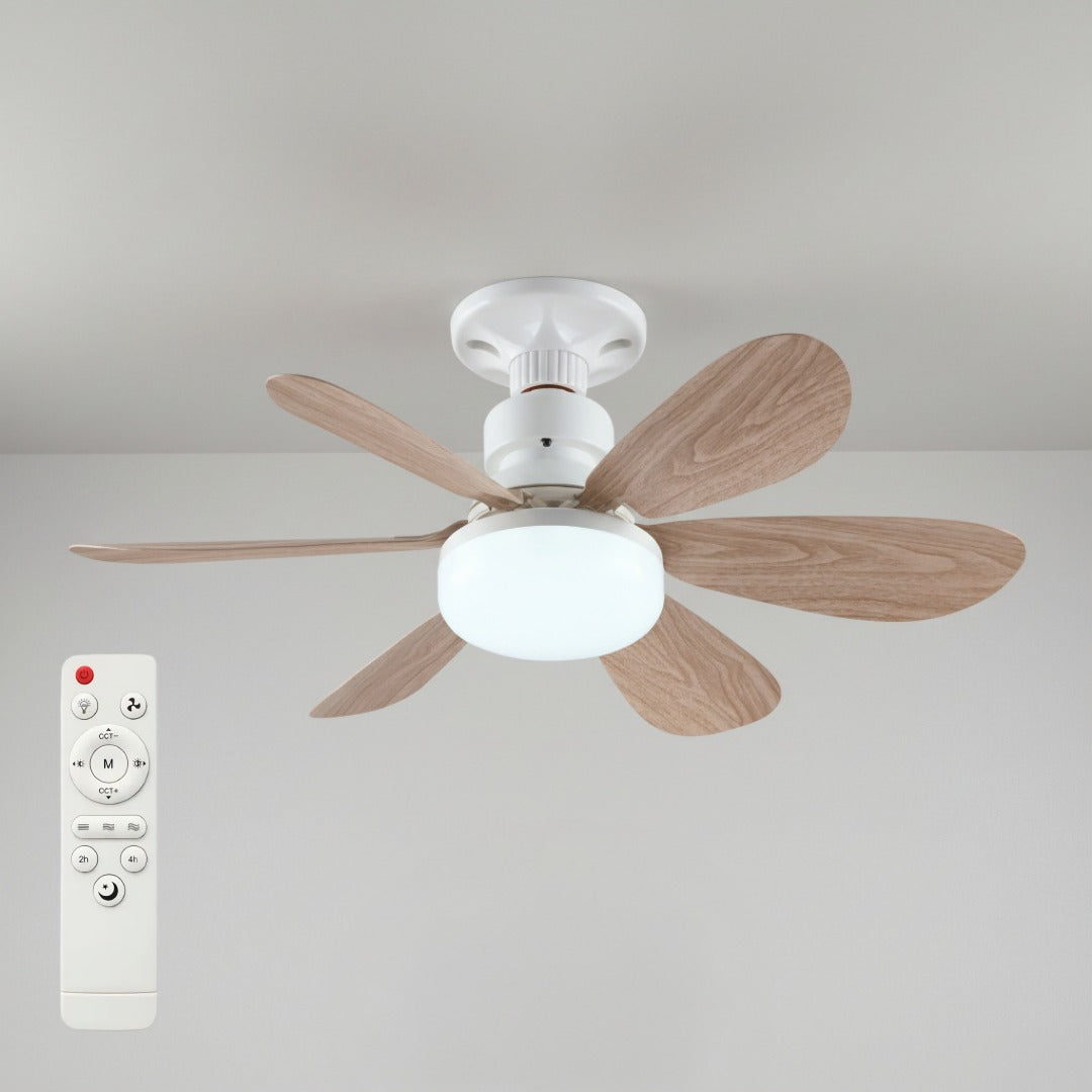 Dimmable LED Ceiling Fan with Remote Control – 3 Speeds, 3 Light Colors, Timer & Whisper-Quiet Motor for Bedroom Living Room | Thomler