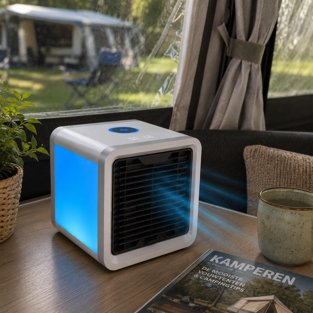Personal Evaporative Air Cooler with Humidifier & Color LED Light – USB Desktop Cooling Fan for Home & Office | Thomler
