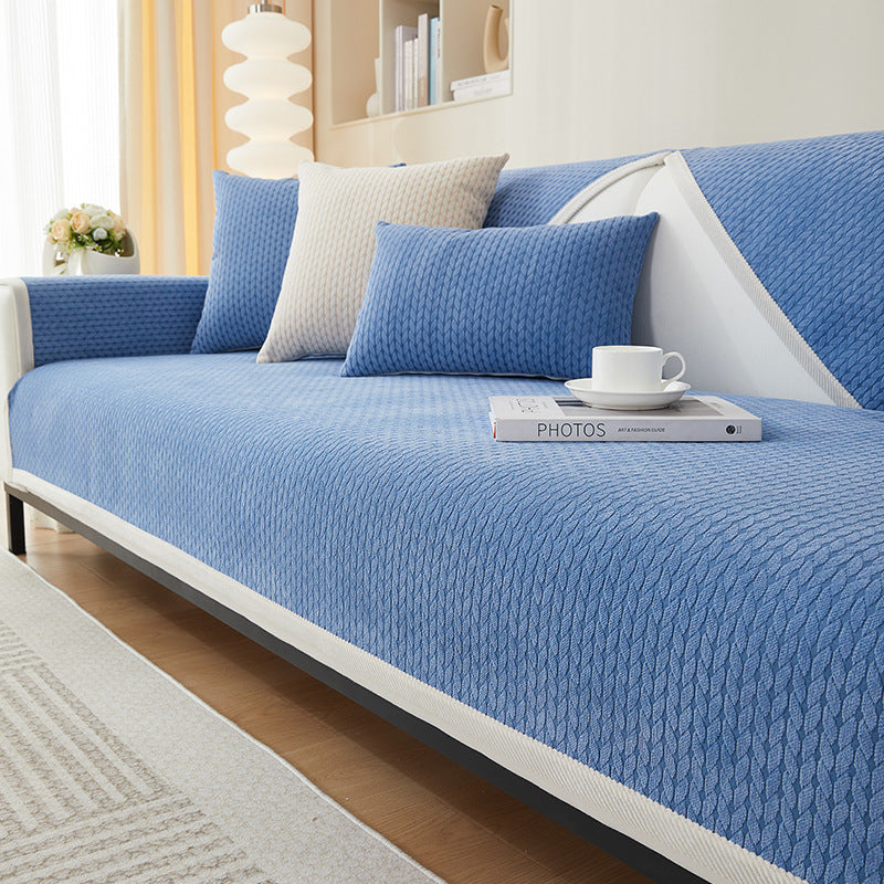 Chenille Furniture Protector with Textured Wheat Pattern – Scratch-Resistant Slip-Free Throws for Sofas, Chairs & Sectionals | Thomler