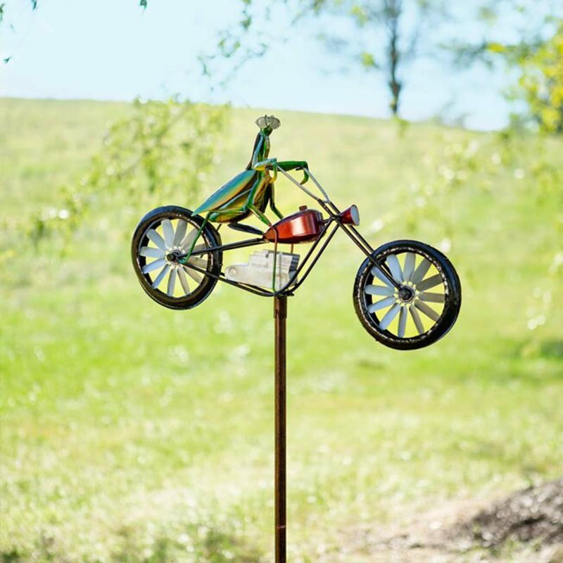 Metal Garden Windmill Spinner with Animals on Bicycle – Outdoor Yard Art Sculpture for Lawn & Patio Decoration | Thomler